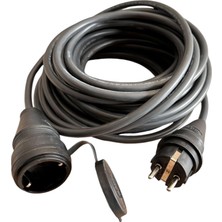 OEM Evden Elektrikli Araba Şarj Uzatma Kablosu TOPRAKLI%100 Bakır 3x2.5mm (Siyah, 5 Metre)