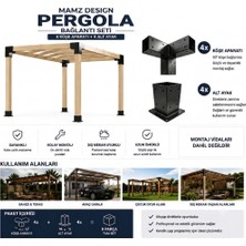 Mamzdesign Pergola Seti Çardak Teras Garaj Için Metal 90X90X2,5 mm 8parça Profil Iç Ölçüsü 85*85 mm Dir