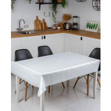 OEM Beyazıt Tekstil Kolay Silinebilir Leke Tutmaz Astarlı Pvc Muşamba Masa Örtüsü Çiçekli Beyaz 140 x 180 BYZT262