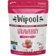 Wipool Dondurularak Kurutulmuş Çilek -Freeze Dried, Meyve Kurusu , Doğal Atıştırmalık , Meyve Cipsi
