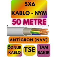 OEM Öznur 5x6 Antigron Nym Kablo, 50 Metre, Gri