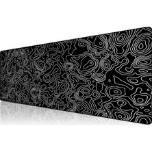 OEM Klasse Pro - 4 Farklı Model Dikişli Kenar 100X50 cm Oyuncu Gaming Mouse Pad (Black Map Lines)