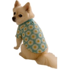 OEM Kedi ve Köpek Kıyafeti &amp; Elbisesi Papatyalı T Shirt Mint Yeşil S