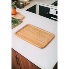 OEM Bambu Lüx Dikdörtgen Büyük Servis-Sunum Tabağı 30X20X1,8CM