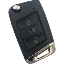 OEM Autohan Keys Volkswagen Golf 7 Polo 3 Butonlu Anahtar Kumanda Kabı, Siyah