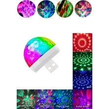 OEM Rgb USB Mini Disko Topu, Ses Sensörlü, Renkli Led, Parti Lambası, Taşınabilir