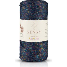 OEM Sensy 2 mm Multi Sparkle Simli Polyester Makrome Ipi (Lacivert)