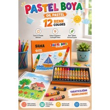 ArtMaster Pastel Boya 12 Renk 1 Paket Silka Pastel Boya 12 Li Karton Kutulu Parlak Canlı ve Örtücü Renkler Yerli Üretim