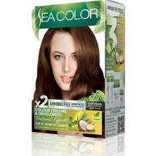 Amonyaksız, Vegan, Doğal, Besleyici Kalıcı Saç BOYASI%100 Beyaz Kapama (1 Paket 2 x 50 ml Boya & Oksidan) (Koyu Karamel 7.7)