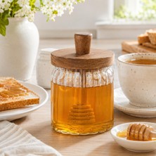 450 ml Akasya Kapaklı Kaşıklı Cam Bal Kavanozu Saklama Kabı Pinterest Tasarım Erzak Bakliyat Kabı