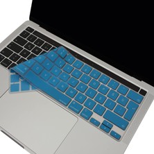 OEM MacBook Pro Türkçe Q Klavye Koruyucu Eu Uk Iso Enter A2338 M1 M2 A2251 A2289 A2141 Uyumlu Ince Siyah Silikon Keyboard Cover Touch Bar 13 Inç 16 Inç Açık Mavi