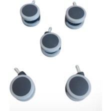 OEM Mobilya Tekerlekleri, Silikon Teker, Çap 65 Mm,pim Çapı 11 mm Dir.5 Adet Set, Döner Tekerlek, Sandalye Tekerlekleri
