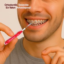 Stopever Well Tooth Arayüz Fırçası, Kırmızı - Size 2 | 0.5 mm Ince Telli Diş Arası Fırçası, Taşıma Kutusu Hediyeli | Ortodontik Kullanıma Uygun | 6 Adet