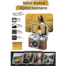 OEM Mini Dijital Kamera Anahtarlık Kamera 1080P Ekranlı Flaşlı Selfie Video Vlog Kamerası - Kahverengi