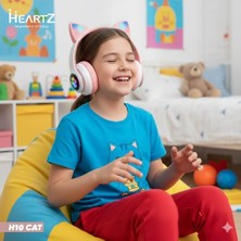 OEM H10 Cat Kedili LED Işıklı Kafaüstü Bluetooth Kulaklık (Toz Pembe)