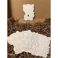 Wood Story Woodstory Ahşap Boyama Oyuncak Seti – 10 Adet Kaplan Figürü | Toplu Sanat Etkinliği