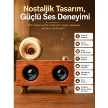 Zenviaa Mey Ithalat® Bluetooth Nostalji Speaker Radyo Gramofon Ahşap Renk Vintage ZNV20296545