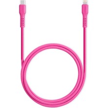 OEM Usb-C - Lightning Hızlı Şarj Kablosu 120CM Neon (Neon Pembe)