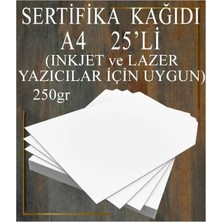 OEM A4 Sertifika Kağıdı Kalın 25 Adet Gramajlı Fotokopi Kağıdı 250 gr Tüm Yazıcılara Uyumlu 21X29.7 cm Kalın Baskı Kağıdı