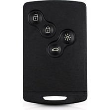OEM Autohan Keys Renault Clio 4, Megane 3, Fluence, Captur Uyumlu 4 Butonlu Akıllı Kart Kumanda Kabı, Siyah