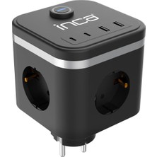 OEM IPW-47SY 3port 2x Usb+2x Type-C LED Tuşlu Duvar Priz-Siyah Isıya Karşı Dayanıklı Kaliteli Malzeme Çocuk Koruma Özelliği USB Giriş 220V-250V Güç Max. 3680 W