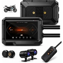 OEM Glr T10 Motosiklet Kamera Kayıt Cihazı - Kablosuz Carplay &amp; Android Auto, Dual Kamera, Gps ve Tpms Desteği