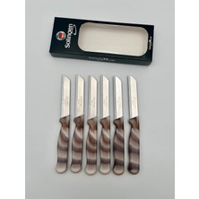 OEM Orijinal Klever Mermer 6 Adet Meyve Bıçağı (Kahve)