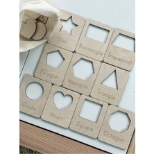 Wood Story Woodstory Ingilizce Geometrik Şekilleri Öğreniyorum Eğitici Ahşap Çizgi Seti Montessori