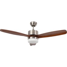 OEM Modern Gri Motor Kahverengi Kanat Aydınlatmalı Uzaktan Kumandalı Tavan Vantilatörü 132CM