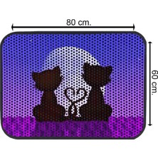 OEM Kedi Tuvalet Önü Elekli Paspas, 80X60 Cm, Mor