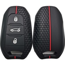 OEM Citroen C4 ile Uyumlu Silikon Anahtar Kabı Kırmızı Anahtar Kılıfı