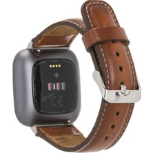 OEM Fitbit Versa 3/sense/versa 2/lite ile Uyumlu Hakiki Deri Kayış El Yapımı Yedek Kayış Erkek Kadın Spor Bant Hediye, Versa 2 / Lite Altın Konnektör