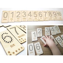 Wood Story Woodstory Eğitici Ahşap Ingilizce Rakamları Öğreniyorum Ip Geçirme Montessori El Kası Geliştirme