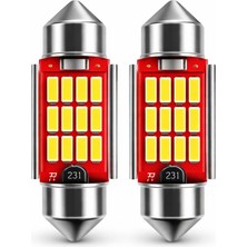 OEM 41MM C5W Sofit LED Ampul - Beyaz Plaka ve Tavan Lambası - Canbus Arıza Lambası Yakmaz (2 Adet)