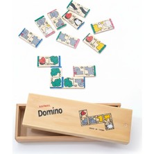 Tufy Toys Ahşap Hayvan Domino Oyunu - 28 Parça Eğitici Domino Seti