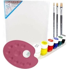OEM 35X50 cm Resim Tuvali Boyama Başlangıç Seti - Akrilik Boya Fırça Palet Tuval Set Tv.s NOCOLOR-C3F009CA