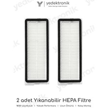 Yedektronik Roborock Qrevo C / Qrevo C Pro / Qrevo Curv / Qrevo Curv 5A1 / Qrevo Edge 5V1 Uyumlu 2'li Hepa Filtre Seti | Yüksek Kalite