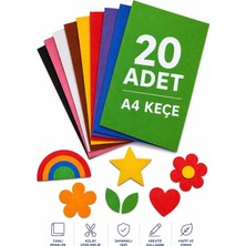 OEM Keçe Karışık Renk 20 Adet - A4 Boyutunda 20X30 Cm.