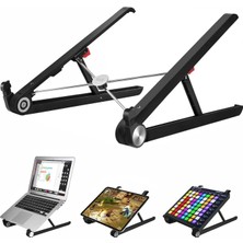 OEM Saıjı X1 Laptop Sehpası, Katlanabilir, Tablet Sehpası, Alüminyum Alaşım, Online Sınıf Çalışması, Duruşu Iyileştirme, Isı Dağılımı Macbook, iPad ve 10-15,6 Inç Olan Tüm Cihazlar ile Uyumlu. Siyah