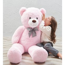 OEM 160 cm Papyonlu Peluş Ayı-Dev Boy-Sevgiliye Özel Hediye - Yerli (Pembe)