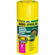 OEM Pronovo Spirulina Flakes, 8-20 cm Arası Tüm Akvaryum Balıkları Için Yeşil Yem, Balık Yemi Taneleri, Boyut M, 100 ml