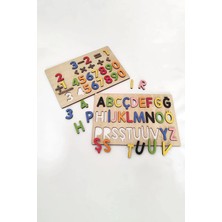 Wood Story Woodstory Ahşap Türkçe Harfler ve Sayılar Seti Eğitici Bultak Puzzle Montessori