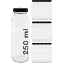 OEM Afracam Meyve Suyu, Limonata Şişesi Şeffaf 250 ml Metal Kapaklı Boş Cam Şişe 15 Adet