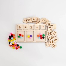 Wood Story Woodstory Ahşap Sayılar ve Toplama Çıkarma Öğrenme, Evde Eğitim Montessori Matematik Tahtası