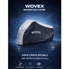 OEM Voge ile Uyumlu Sr4 Motosiklet Brandası Gri Siyah Kombinasyonlu Arka Çanta Uyumlu Motor Branda