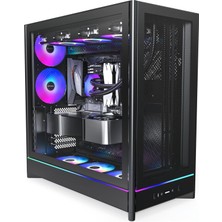 OEM HS01 Pro, Atx Mid-Tower Pc Kasası, Oyun Bilgisayarı, Yüksek Hava Akışı, Ters Çevrilebilir Düzen, Mesh Ön Panel, 5x Argb Pwm Fan Önceden Yüklenmiş, Gömme Tasarım, Aletsiz Paneller, Siyah