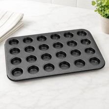 OEM Mini Muffin Kalıbı 24 Gözlü – Yapışmaz Non Stick Mini Tart ve Cupcake Tepsisi – Karbon Çelik Fırın Kalıbı – Kek, Kurabiye ve Tatlı Yapımı Için
