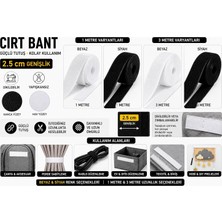 OEM Paşateks 2.5 cm Yapışkansız Cırt Bant – Beyaz Siyah Velcro Bant – 1 M &amp; 3 M Dikilebilir Kanca Hav Bant (Siyah, 3)