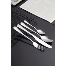 OEM 410 Çelik 24 Parça 6 Kişilik Gri Yemek Kaşık Çatal Bıçak Seti CIN733BY