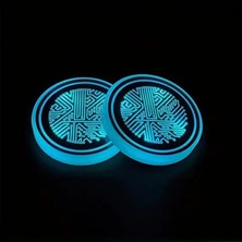OEM Pratikus 7 Renkli LED Akıllı Bardak Altlığı Işıkları – USB Şarjlı, Sensörlü, Araba Içi Dekoratif Atmosfer Aydınlatma